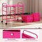 Costway 9 Drawer Rolling Organizer Cart Utility Storage Tools Scrapbook Paper Multi-Use Macaron/White/Hot Pink/Light Pink/Clear/Black
